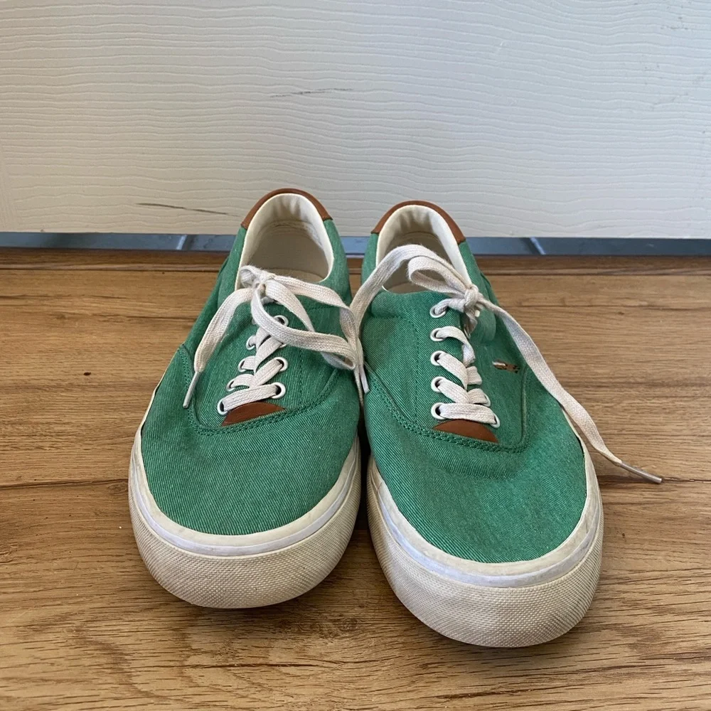 Ralph Lauren Green Canvas Boat Shoes - Size 10